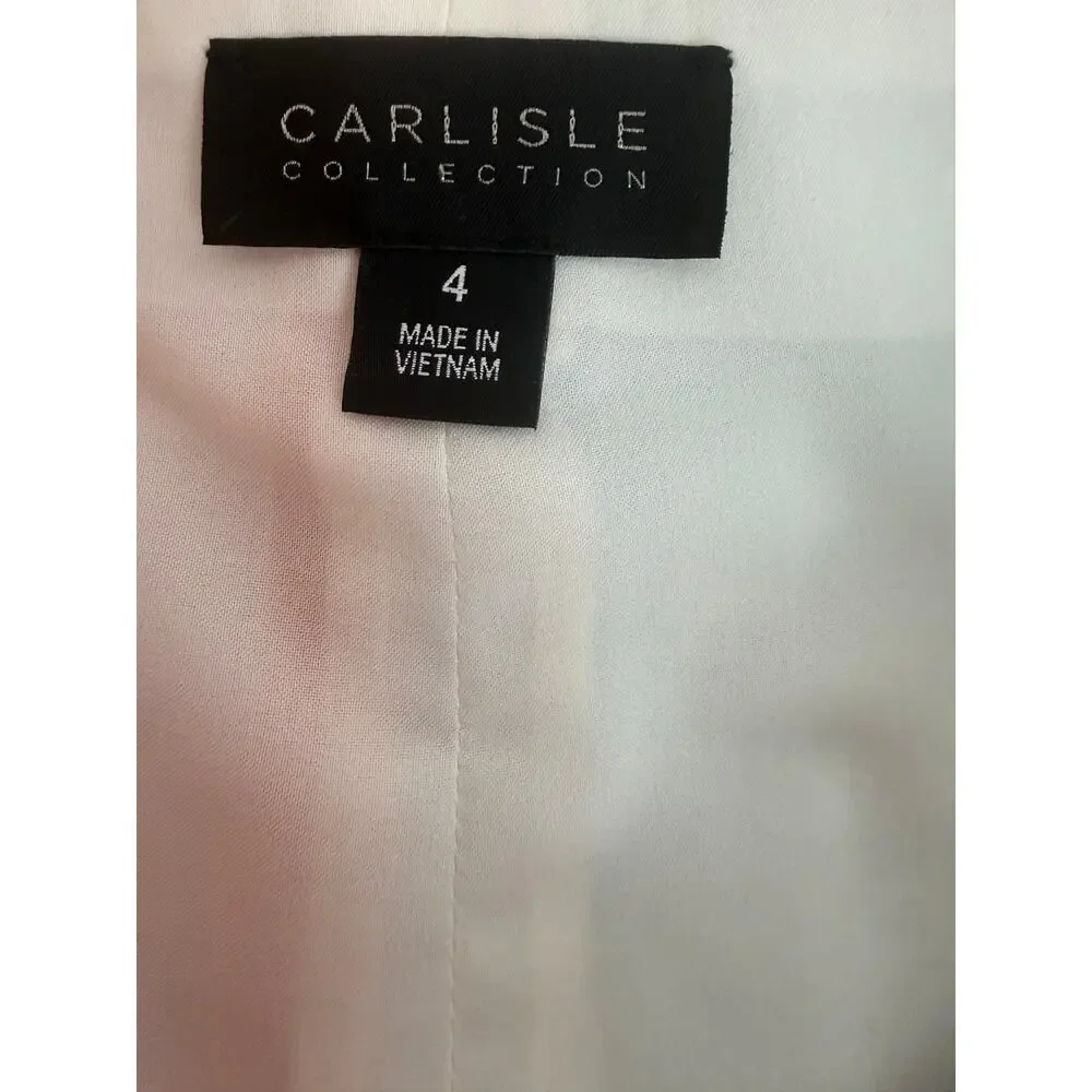 Carlisle Collection Pencil Skirt Size 4 Colorblock Geometric Teal Orange Lined